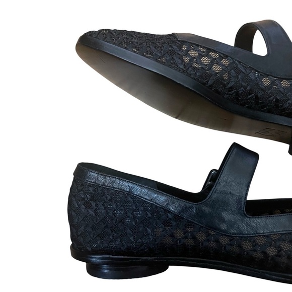 Zou Xou Black Mesh Mary Jane Eugenia Shoes Size 9 - Picture 10 of 14